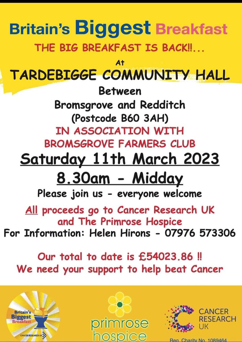 Britain's Biggest Breakfast fundraiser for #cancerresearchuk and #primrosehospice supported by #Bromsgrovefarmers who are preparing and cooking it #fullenglishbreakfast