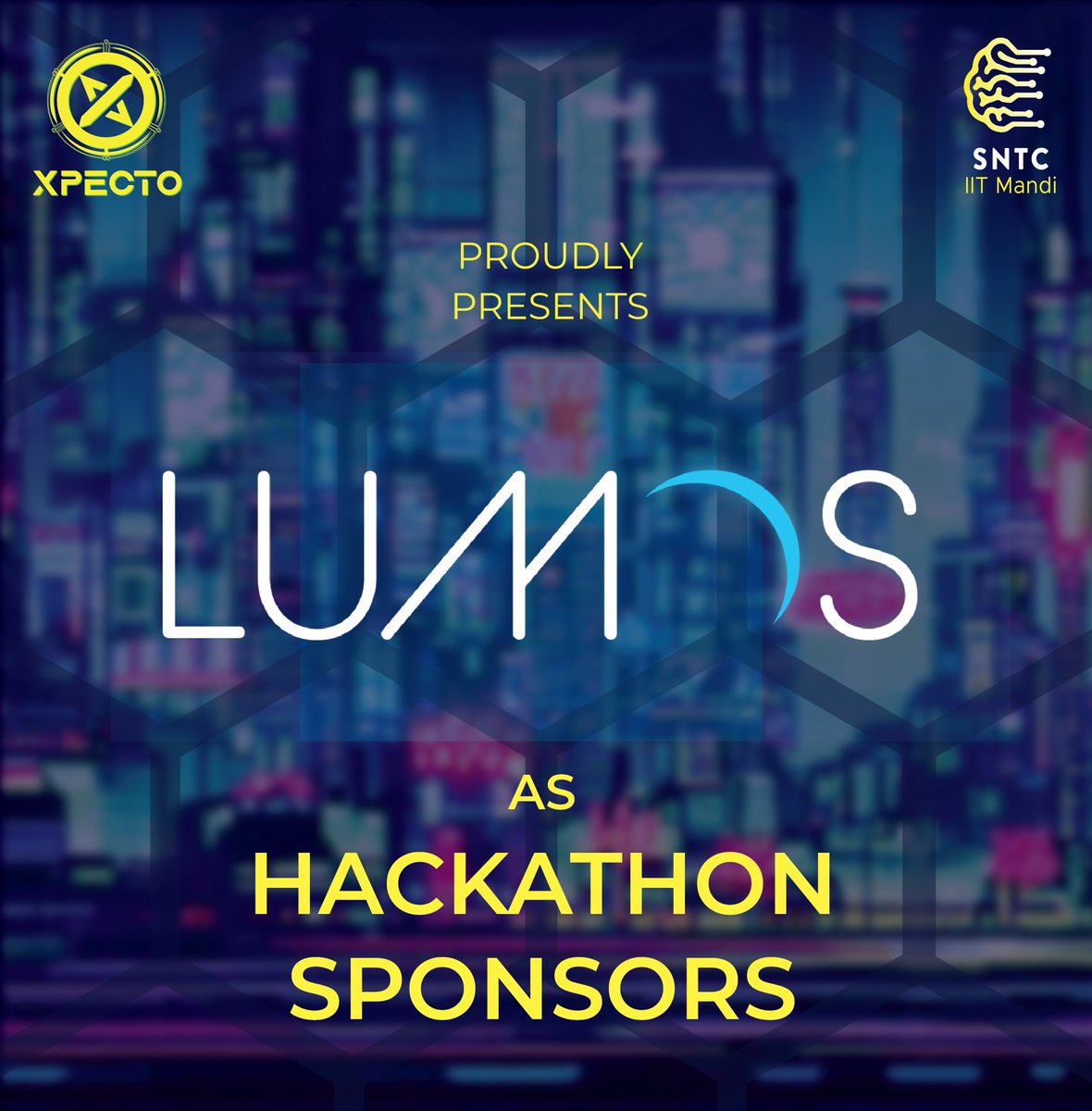 XpectoTech's tweet image. We&apos;re happy to announce @lumoslabsHQ as our hackathon sponsor for this edition of Xpecto.

#xpecto #iit #iitmandi  #techfest #Hackathon