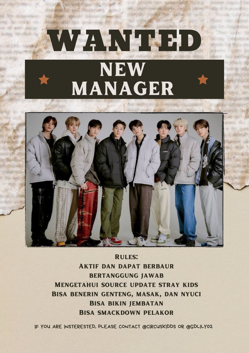 CircusKidds's tweet photo. ㅤ
STEP OUT! Hello we are CircusKidds!

Good afternoon, everyone. We're looking for a new manager for our SQ Stray Kids that matches the criteria written. If you would be interested, contact us directly, thank you!
ㅤ https://t.co/AhVJPeejN4