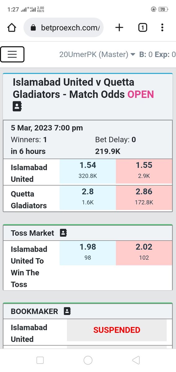 Betproexch3436's tweet image. Islamabad United  vs Quetta Gladiators
ONLINE ID AT BETPRO EXCHANGE-- Full 💯 Trusted Dealer Agent
✅ FREE Sign Up &amp;amp; Supermaster Dealer account               
✅SATISFIED CLIENTS,24/7 hours services available
Whatsapp 03158103436
Minimum deposit and withdraw 1000
#ZamanPark