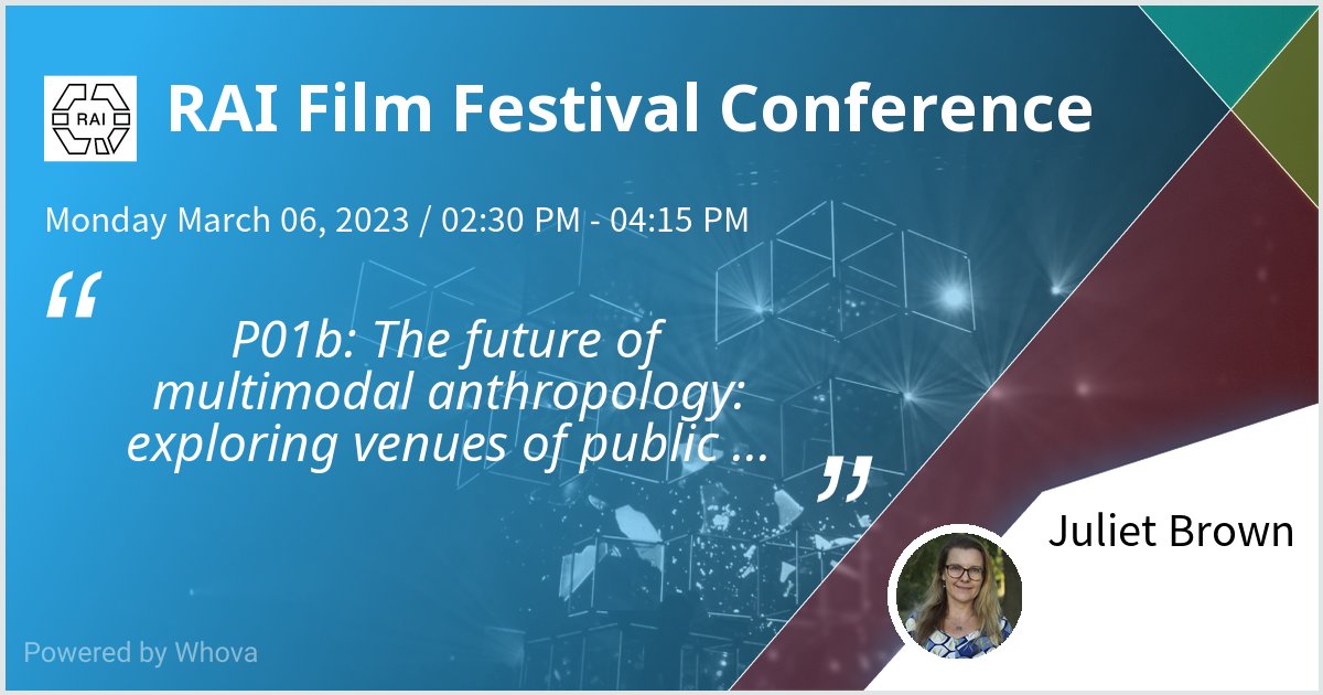 Giving a talk at RAI Film Festival Conference tomorrow on: The future of multimodal anthropology: exploring venues of public engagement and academic publishing. Panel P01b #raiff23 - via #Whova event app  #Unreal #docugames #trauma #psychotherapy #play @uclanthropology