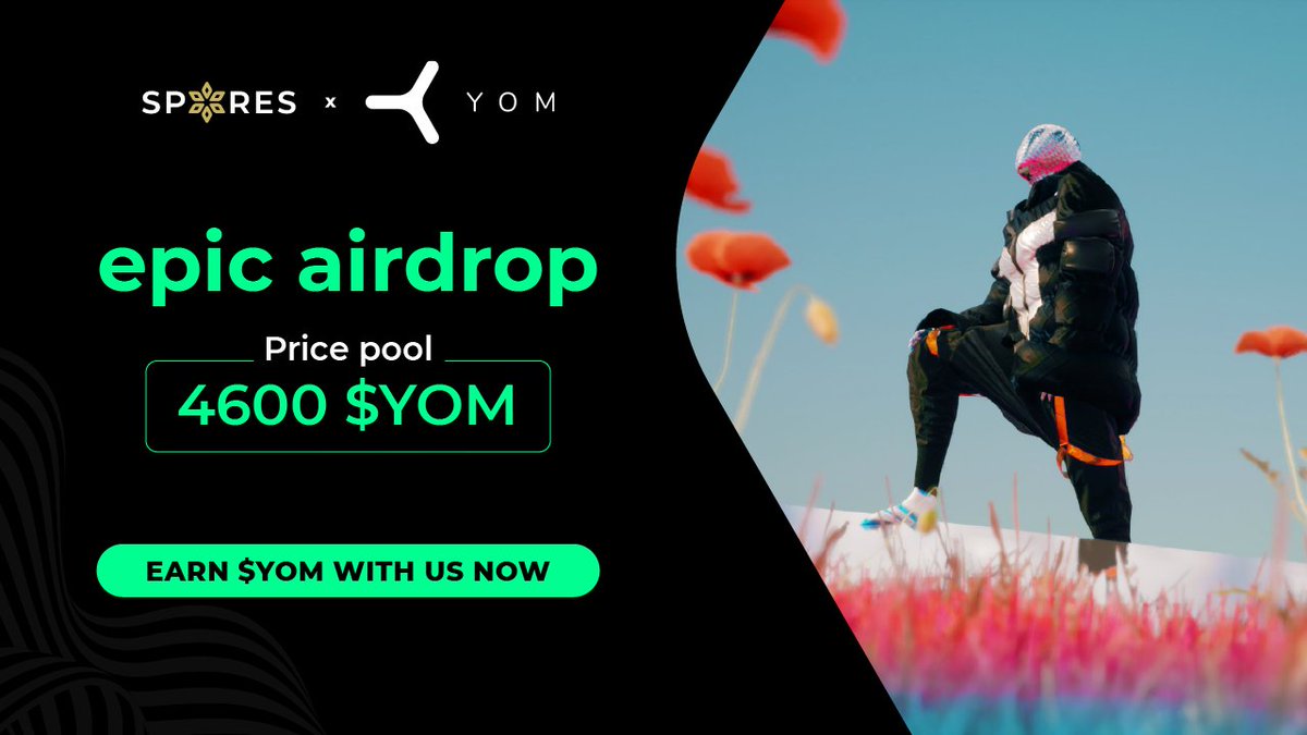 Spores Network (@spores_network) on Twitter photo 🥳 SPORES X <a href="/YOMetaverse/">YOMetaverse</a> Massive #Airdrop!🚀
🏆Prize Pool -- 4600 $YOM Tokens
👉 400 $YOM x 4 TOP referrers
👉 150 $YOM x 20 lucky winners
⏳ Ends 10 March 2023
To join,✅Complete #Gleam: gleam.io/competitions/b…
#YOM #SporesLaunchpad #metaverse #Giveaway #SOL #web3 🥳 SPORES X <a href="/YOMetaverse/">YOMetaverse</a> Massive #Airdrop!🚀
🏆Prize Pool -- 4600 $YOM Tokens
👉 400 $YOM x 4 TOP referrers
👉 150 $YOM x 20 lucky winners
⏳ Ends 10 March 2023
To join,✅Complete #Gleam: gleam.io/competitions/b…
#YOM #SporesLaunchpad #metaverse #Giveaway #SOL #web3