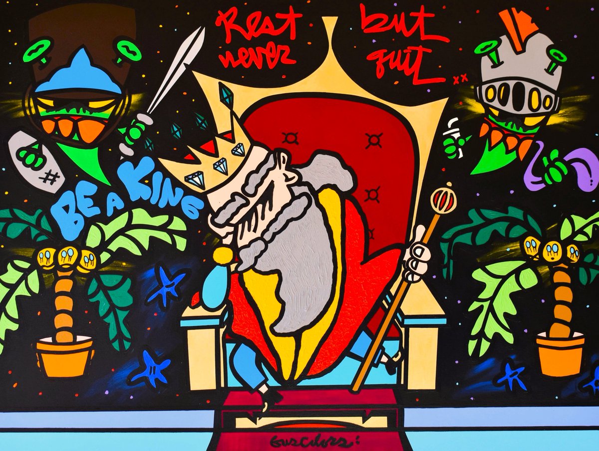 guscolors's tweet photo. Rest, but never quit! 🤴

The King is Here, 36x48 inches, Acrylic on Canvas, #GusColors 

#thekingishere #restbutneverquit https://t.co/ORdi2yvvA3