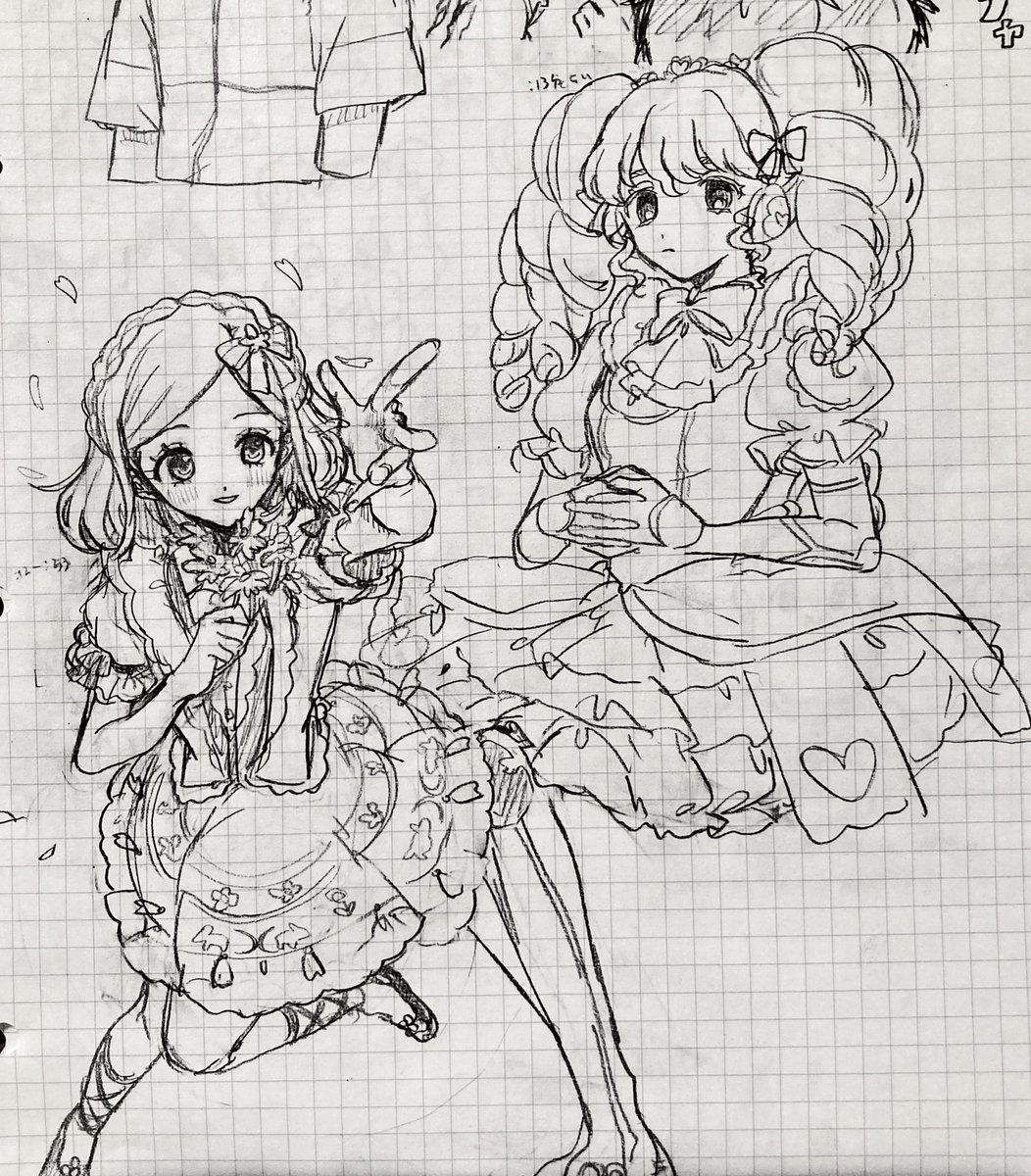 #眼乃上クソ雑絵 やる気なくてまともな絵描いていないから落書きノートから載せれそうなやつかき集めてきた 