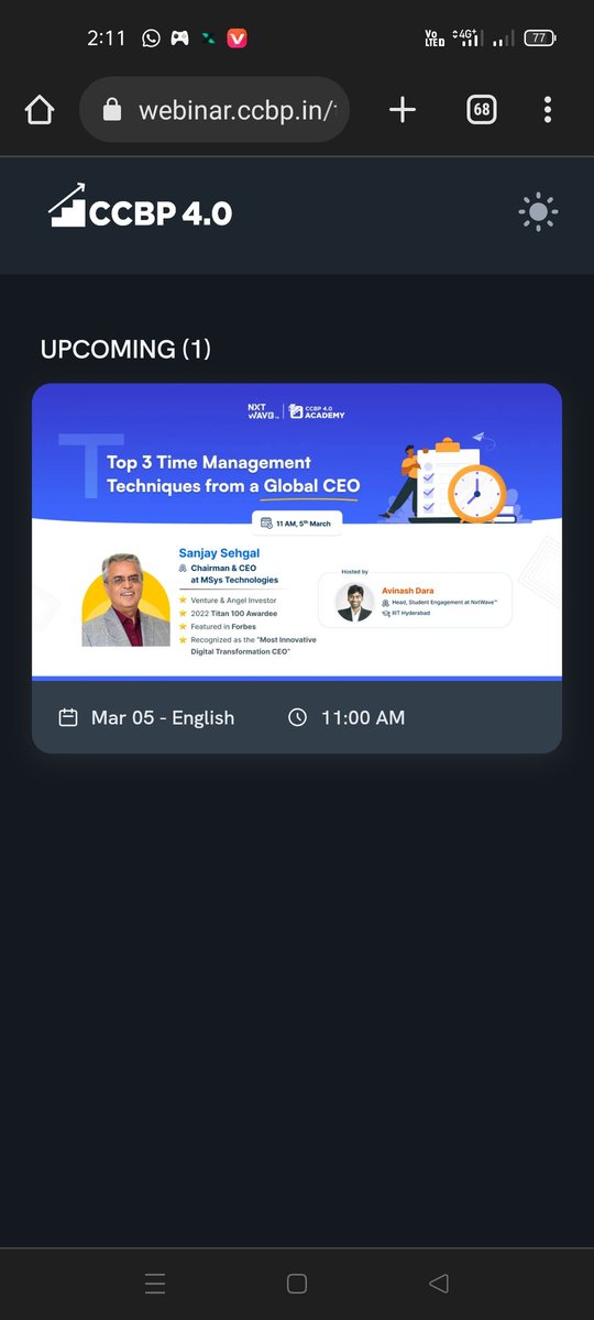 sohel_mohammed2's tweet image. hi friends
The poadcast about Top 3 time management
with Mr.sanjay sehgal sir
I have learnt about time is more important
time is to improve skills
and don&apos;t waste the time ...
#Avinash sir
#ccbp
#rahulattuluri  sir
#nxtwave
#tech
#skills
#time
#management 
#hardwork
#sucessful