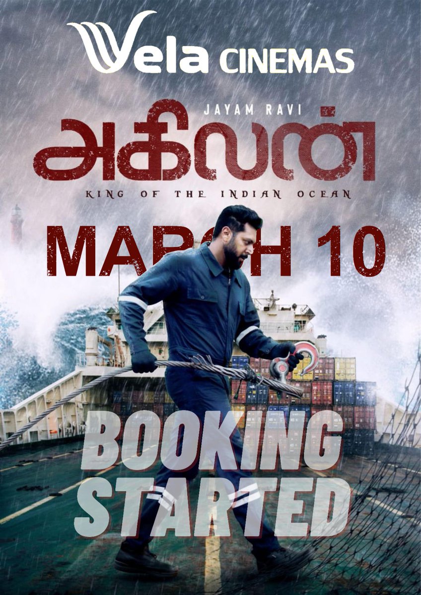 "King of Indian Ocean" <a href="/actor_jayamravi/">Ravi Moham</a> #Agilan Booking started <a href="/velacinemas/">velacinema</a> From March 10
Grab ur Tickets 🔥🔥🔥
