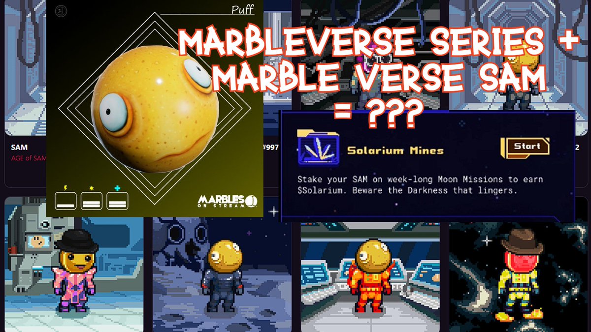 After Marble Darkness Modifier Utility with <a href="/PixelbyPixelStu/">Pixel by Pixel Studios</a> and <a href="/ageofsamnft/">AGE of SAM - Play to Survive</a> Partnership hit #AgeOfSam and #MarblesOnStream Games...

Next Up #MarbleVerse Faction

MARKET WATCH👀
magiceden.io/marketplace/aos
magiceden.io/marketplace/mv…

🔥Twitch.Tv/SiNiSTeRPLaNZ