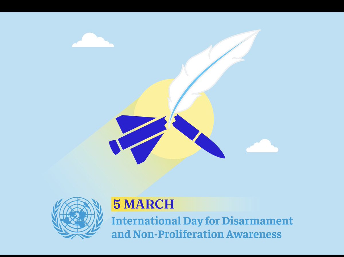 Today Pakistan joins the global community in celebrating the first International Day for Disarmament and Non-Proliferation Awareness. #IDDNPA #5March #disarmament (1/4)