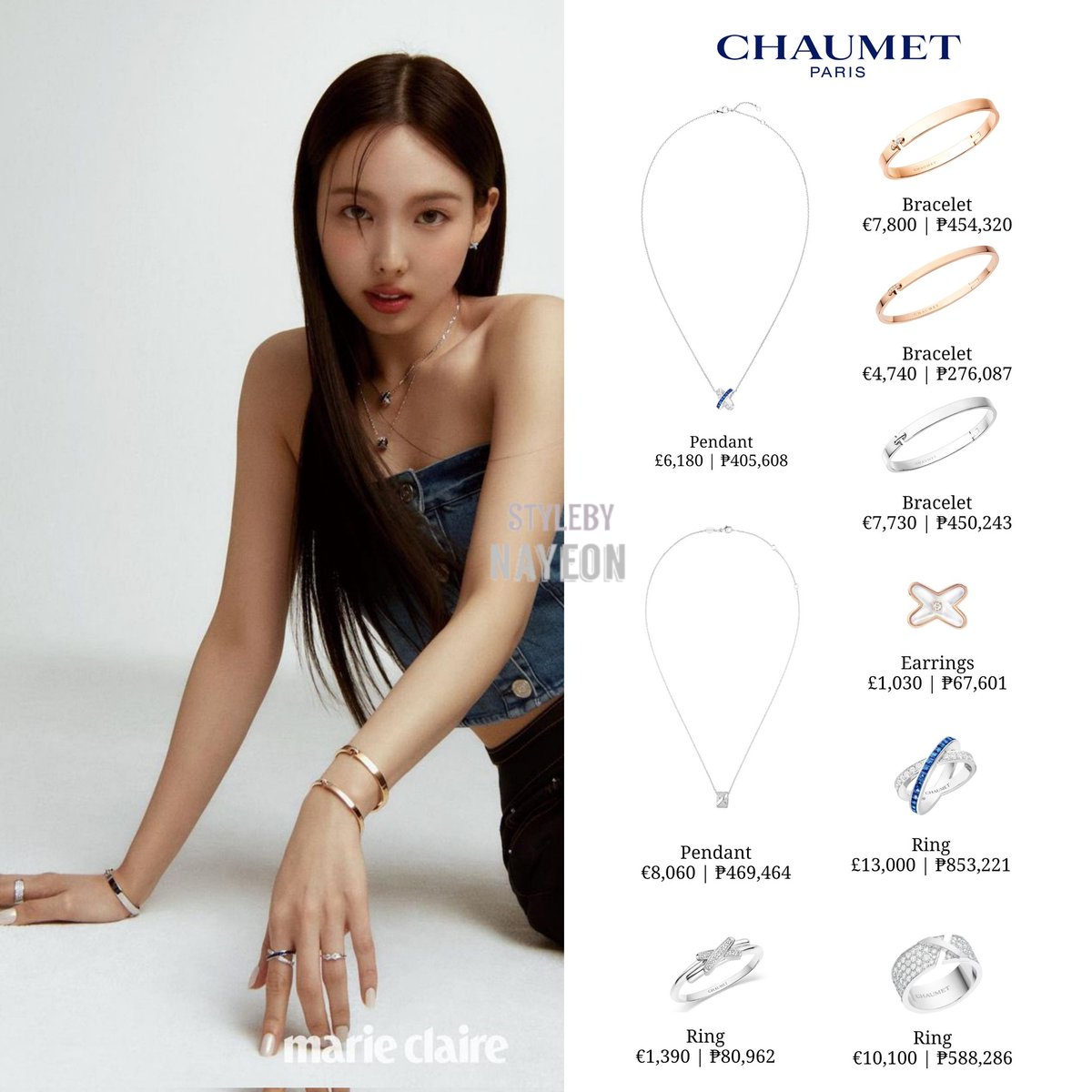 stylebynayeon's tweet photo. NAYEON
MARIE CLAIRE X CHAUMET for JEUX DE LIENS Collection

– #chaumet 

@JYPETWICE
@JYPETWICE_JAPAN

#TWICE #트와이스 #임나연 #나연 #NAYEON #NAYEONstyle #TWICEstyle @Chaumet https://t.co/b5Z7S7Rtry