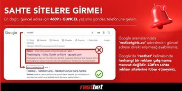 ⚠️SAHTE SİTELERE GİRME!!

🤳En doğru, güncel adres için 4609'a GUNCEL yaz sms gönder, anında telefonuna gelsin!

Güncel adres➡️bit.ly/3mwZHhf

#Restbet #restbetgiris