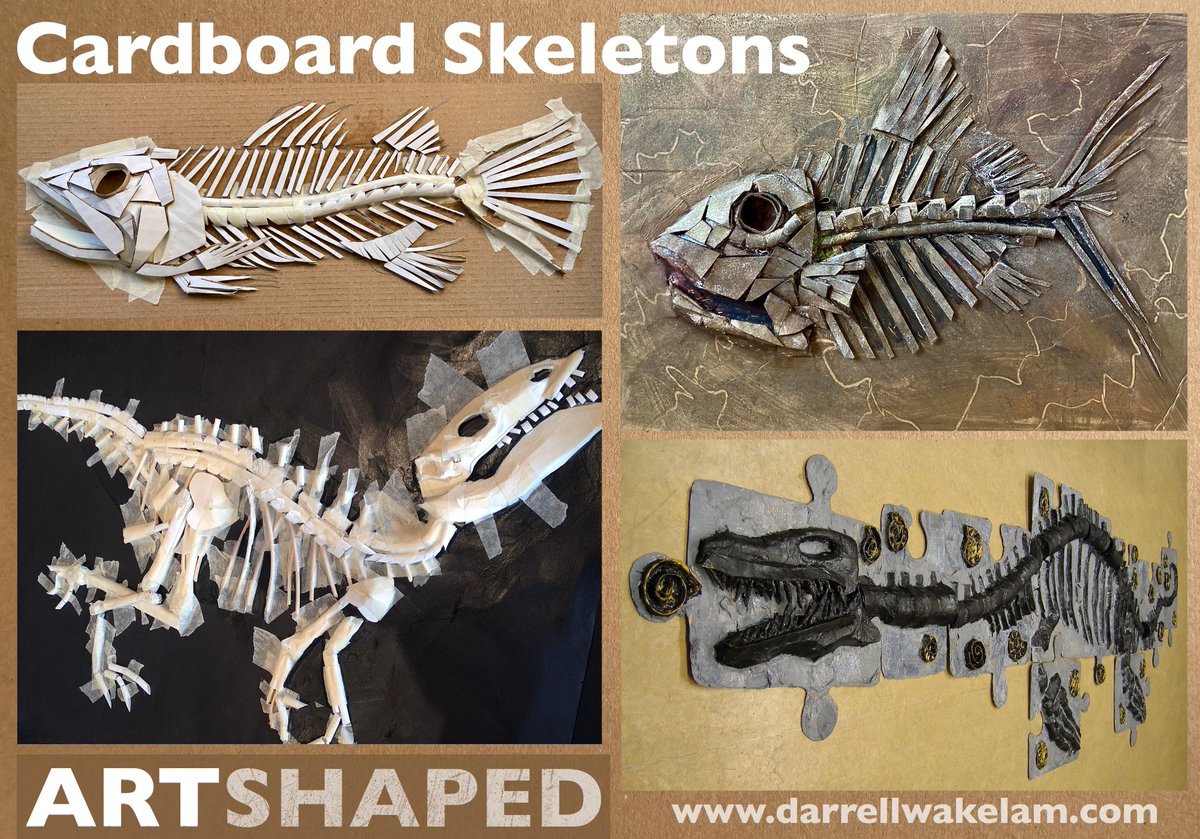 Darrell Wakelam (@DarrellWakelam) on Twitter photo 2023-03-05 09:45:21 With #ScienceWeek fast approaching here's some 'Cardboard Skeletons' . . . a creative way to link art with science, biology, and palaeontology using simple techniques and recyclable materials.
These examples are from my book 'Art Shaped' which is available now. 🤩 @BloomsburyEd With #ScienceWeek fast approaching here's some 'Cardboard Skeletons' . . . a creative way to link art with science, biology, and palaeontology using simple techniques and recyclable materials.
These examples are from my book 'Art Shaped' which is available now. 🤩 @BloomsburyEd