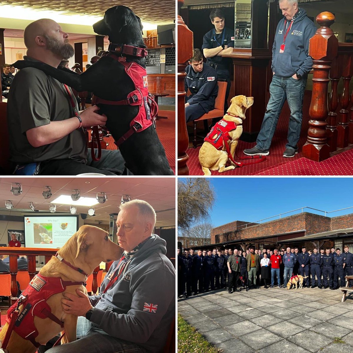 Great visit to #HMSCollingwood nothing says more about how we change lives than our Veterans themselves. Just to be there was a remarkable achievement but to hear them talk about PTSD was an indication of just how far they have come. A very proud day! ❤️⚓️😊🐕‍🦺👍🐾 #PTSD