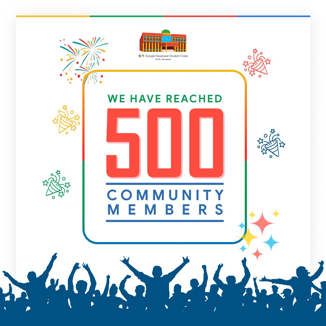 gdscnuml's tweet photo. Yayyyy ๐ฅณ we have achieved another milestone.
We are proud to announce that we have completed 500+ community members, which made us one the top & biggest GDSCs from Islamabad, Pakistan. ๐
#gdsc #gdscnuml #gdscpakistan #googledevelopersstudentclubs
@googlestudents @googledevs https://t.co/Kbv0ljfnQ4