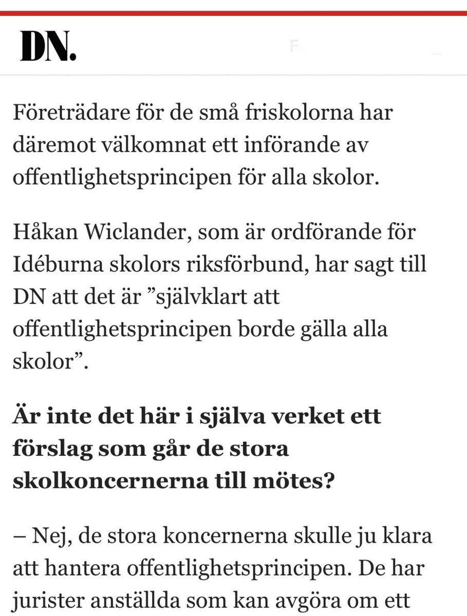 Utb.utskottets ordförande delar ett citat från skolministern och låtsas att hon talar för idéburna skolor. Klipper bort citatet ovanför, som faktiskt är från ordföranden för idéburna skolors riksförbund. Vem är det som är rättshaverist?