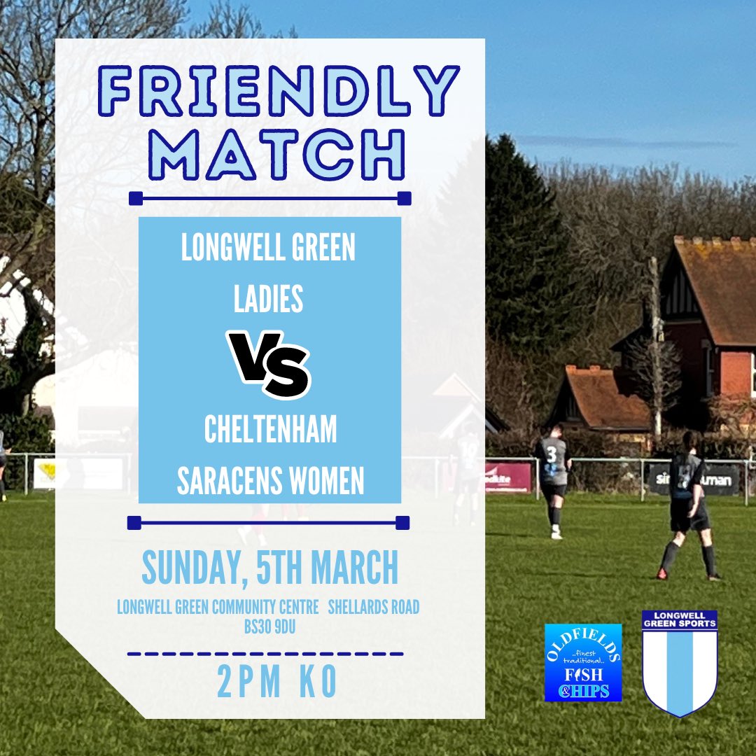 Longwell Green LFC (@longwellglfc) on Twitter photo MATCH DAY! ⚽️
Friendly match against <a href="/WomenSaracens/">Cheltenham Saracens Women</a>
KO 2pm at Longwell Green Community Centre
If you’re interested in joining a womens football team! Please drop us a DM! MATCH DAY! ⚽️
Friendly match against <a href="/WomenSaracens/">Cheltenham Saracens Women</a>
KO 2pm at Longwell Green Community Centre
If you’re interested in joining a womens football team! Please drop us a DM!