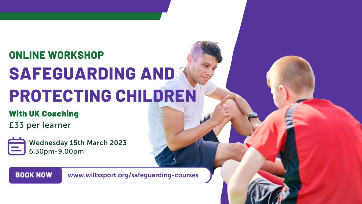 Make sure all your coaches are up to date with their Safeguarding knowledge with our Safeguarding and Protecting Children Online Workshop, book below.

https://t.co/iUZ52HogNd

#WiltsSport #Safeguarding