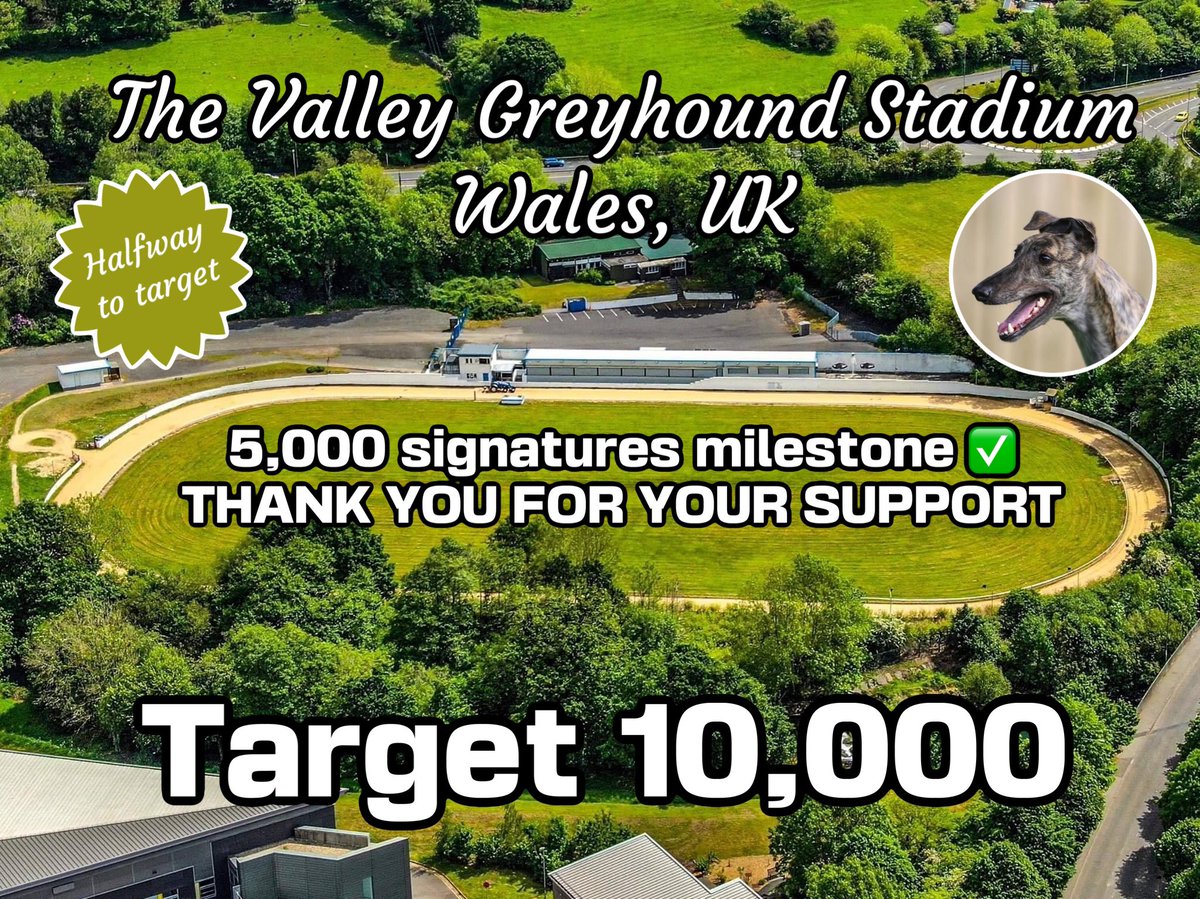 Petition to support Greyhound Racing in Wales 2023. Incredible effort by everyone yesterday with 1,000 signatures in 24 hours. 🤩 Thank YOU so much. Each and every signature made a difference. We are HALFWAY to our target. 

petitions.senedd.wales/petitions/2453…