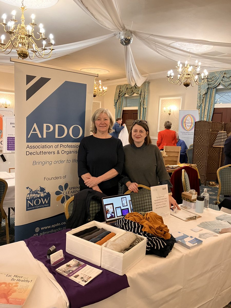 Alll set up at the holistic fair at Shaw Hill Golf Club today to talk about decluttering and <a href="/apdouk/">APDO</a>