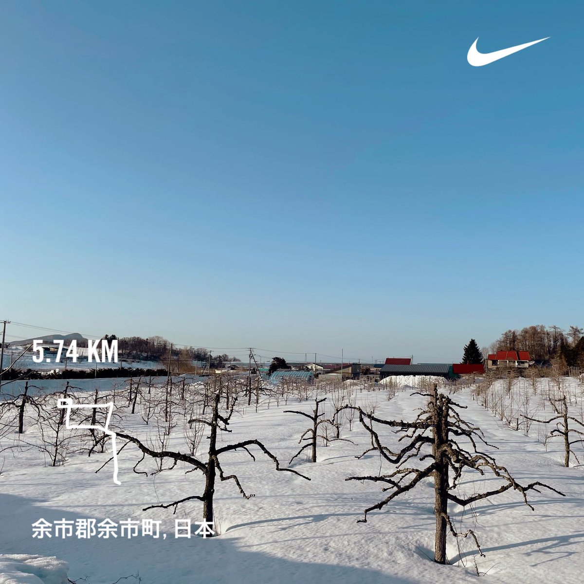 hineyoko's tweet image. やば！1ヶ月以上走ってなかった。
またはじめます！！
#runninginthesnow #MorningRuns #running #beautifulmorning #Hokkaido #朝ラン #ランニング #余市町 #北海道 #weekdayjoy #beforwork #雪中ラン
