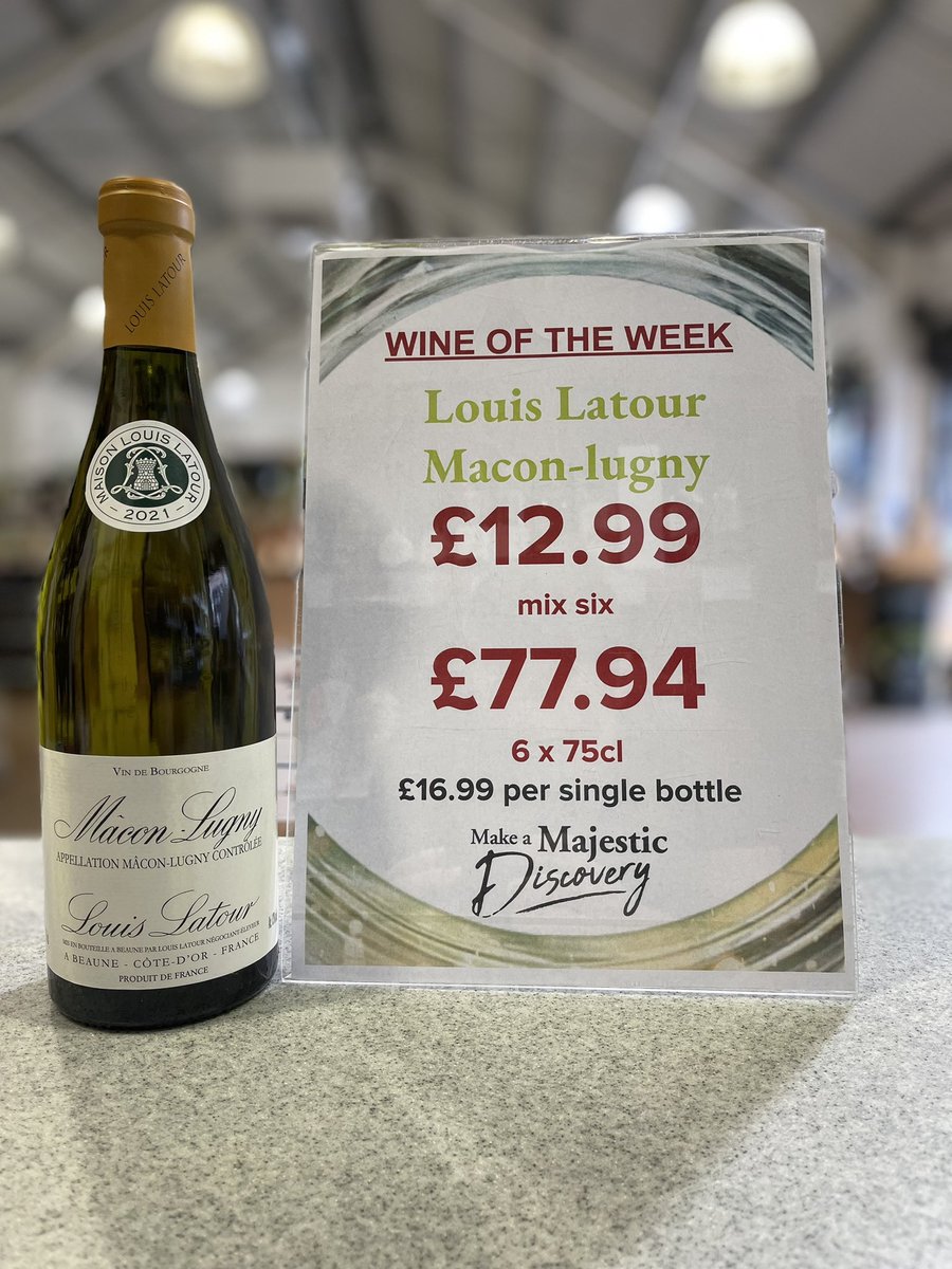 majestichas's tweet photo. The Louis Latour Macon Lugny, our wine of the week and the unofficial wine of Haslemere 😉 this well-rounded white burgundy is a great addition to any occasion but perfect for a Sunday roast. Pop in to Majestic Haslemere today to see why it's our most popular white wine! #wine https://t.co/aXsqn7OcT4
