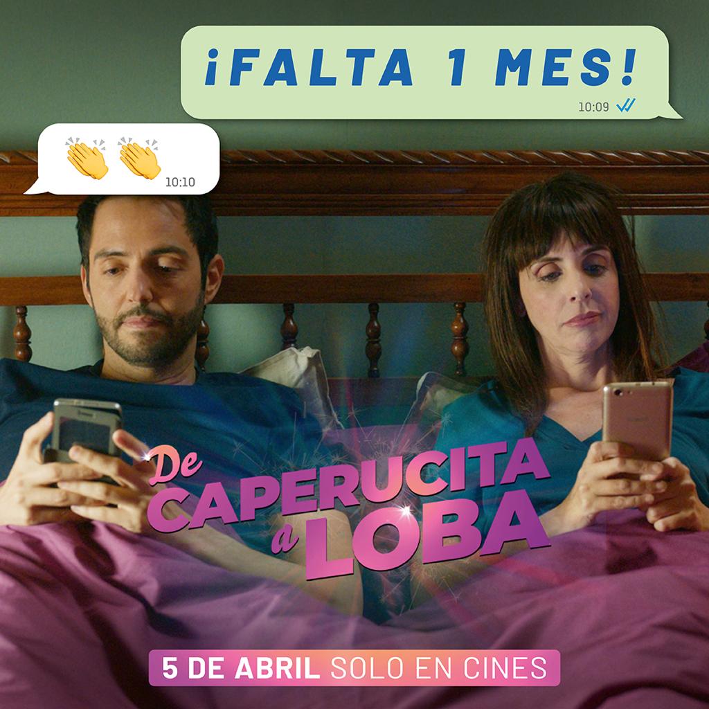 ¡Solo falta un mes!A partir del 5 de abril disfruta en cines de “De caperucita a loba”, la comedia más esperada. Escrita y protagonizada por Marta González de Vega y dirigida por Chus Gutiérrez. Con José Mota, Martita de Graná, Berto Romero y David Guapo entre otros