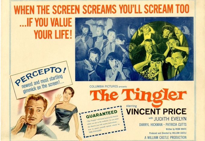 The Tingler: Directed by William Castle. With Vincent Price, Judith Evelyn, Darryl Hickman, Patricia Cutts.
