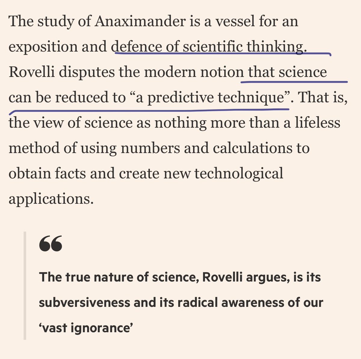 Such an important reminder in the #AI era… “science can’t be reduced to a “predictive technique” <a href="/ftweekend/">FT Weekend</a> <a href="/carlorovelli/">carlo rovelli</a>