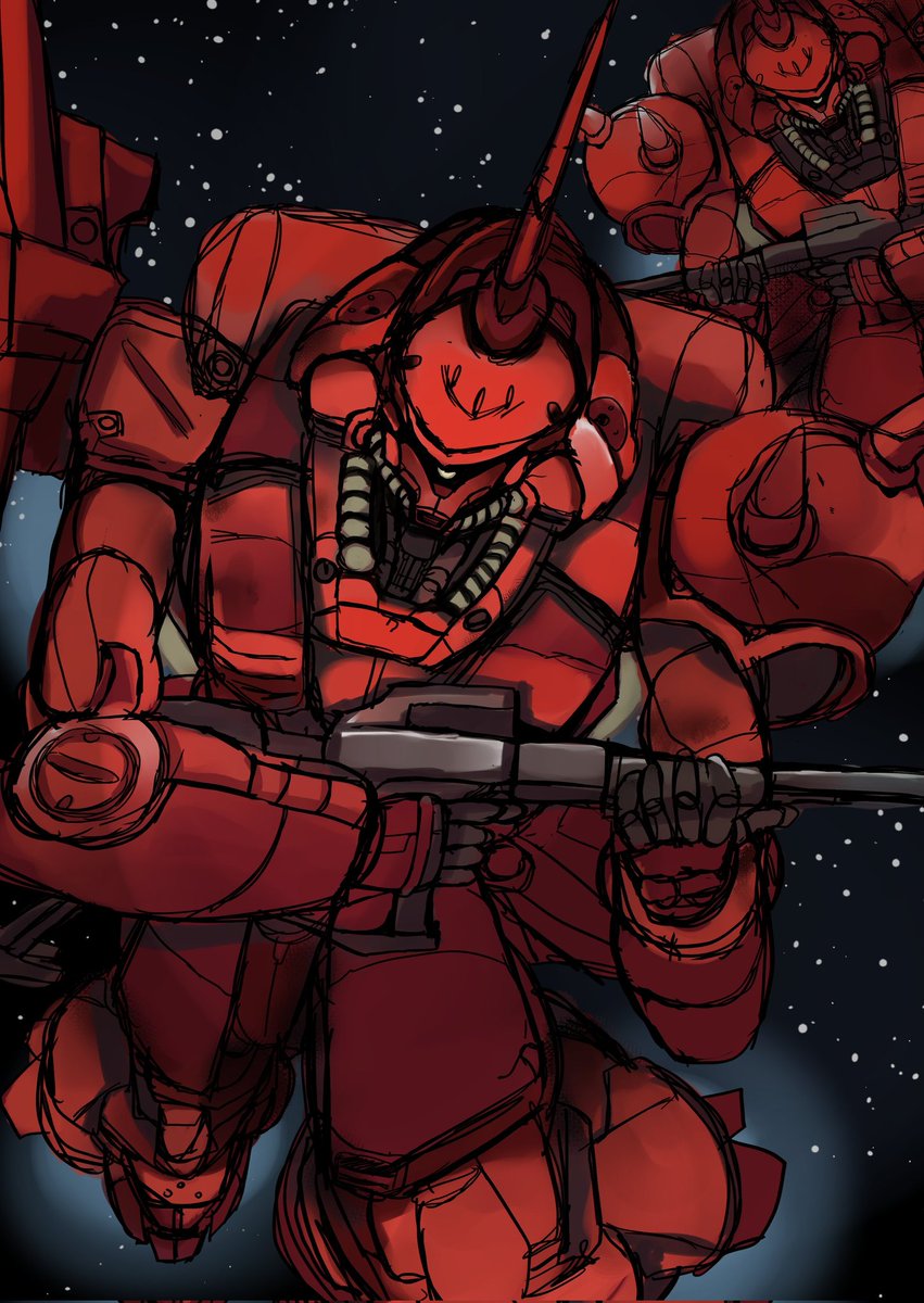 #作家は経験したことしか書けない

私さんはグリプス戦役で生き残ったエゥーゴの狸井真希江!
この絵はAE社が身の潔白の為エゥーゴからティターンズに売り飛ばしたマラサイ! 