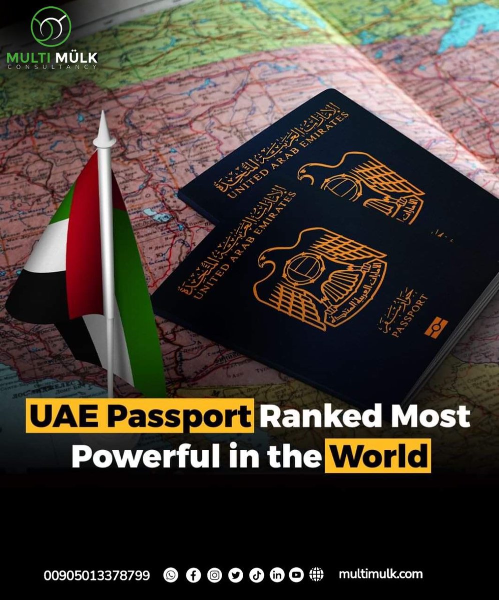 🌍🔝 UAE PASSPORT NAMED MOST POWERFUL IN THE WORLD! 🔝🌍

The UAE passport has claimed the top spot as the most powerful passport in the world, allowing visa-free  to 193 destinations.  #uaepassport #mostpowerfulpassport #globalachievement #visafreeaccess #henleypassportindex