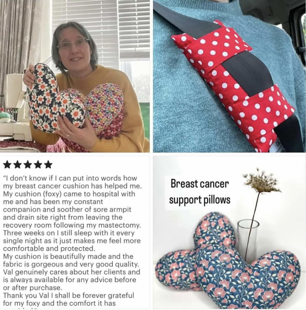 I make comfort cushions for breast cancer patients, and people who have had heart surgery &amp; abdominal surgery. 
sewnforyoudesigns.co.uk 
#MHHSBD #mastectomy #breastcancer #heartsurgery #hysterectomy #supportpillow #seatbeltcushion #giftidea