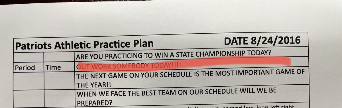 Mig_Gonz0's tweet photo. A thread about persistence, belief, and growth. 1/5

Yesterday @hoopsvmhs and Coach Perez punched their ticket to state. This is a practice plan from 2016-2017 with no varsity program and has been on every practice plan since the school opened
@Tabchoops @THSCAcoaches https://t.co/kLt0IJVRHY