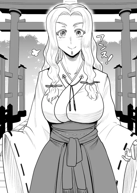 3/5は巫女の日らしいのでジャパニーズ巫女服な今日のお姉さん⛩(遅刻) 