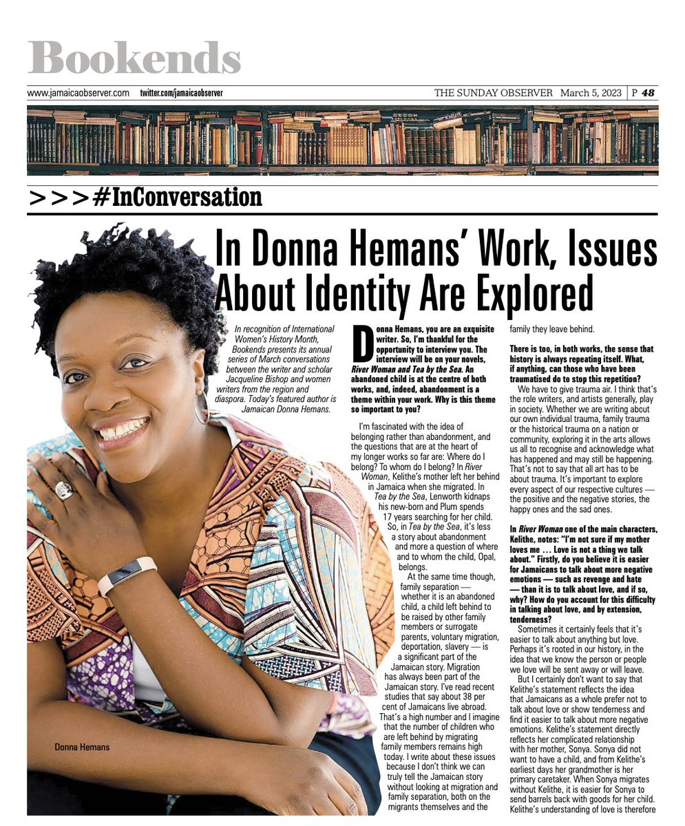 And so, we begin this year’s #InConVerSaTion interview’s with Jamaican fiction writer Donna Hemans whose novels are simply exquisite … Happy reading …