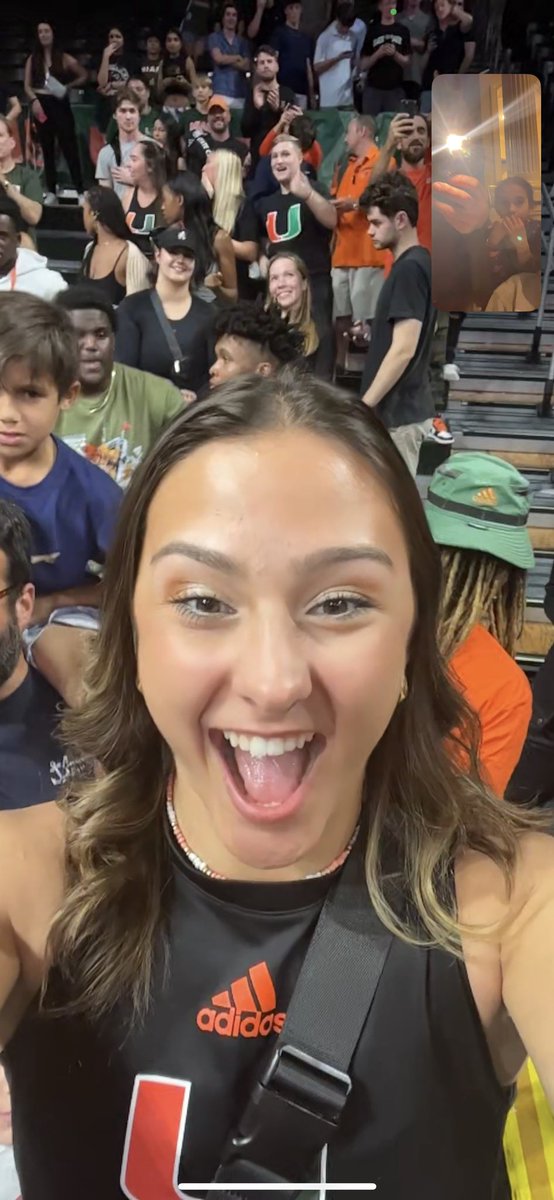 ginnygfitz's tweet photo. @CanesHoops So fun watching from CT, thanks to my Cane for including us in the post game celebrations! https://t.co/dxCfMAYH8R