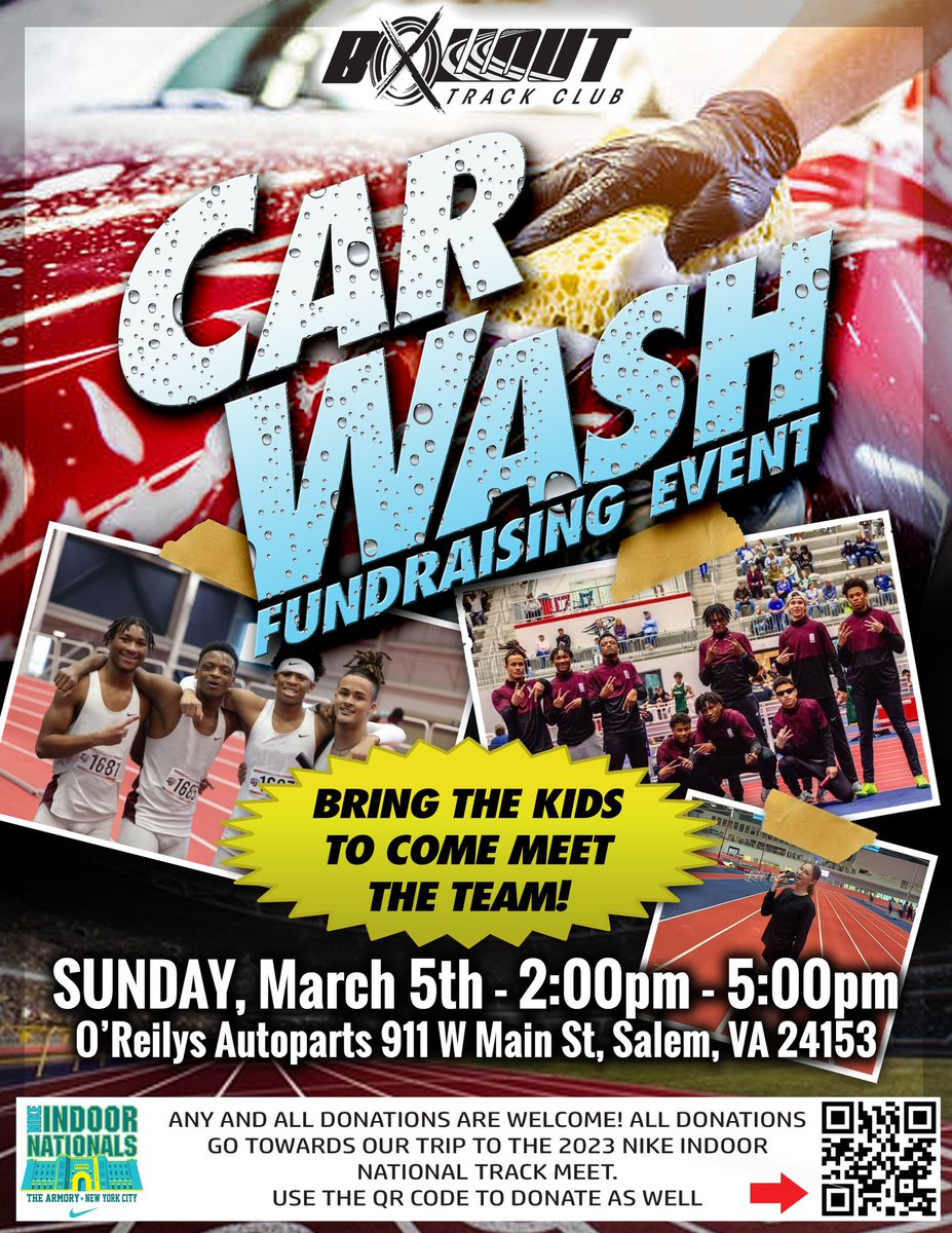 ‼️TODAY‼️ - Come Get your car washed by some of the fastest kids in the NATION! Any and all donations are welcome!!! 2:00pm @ Oreilys Autoparts in Salem!!