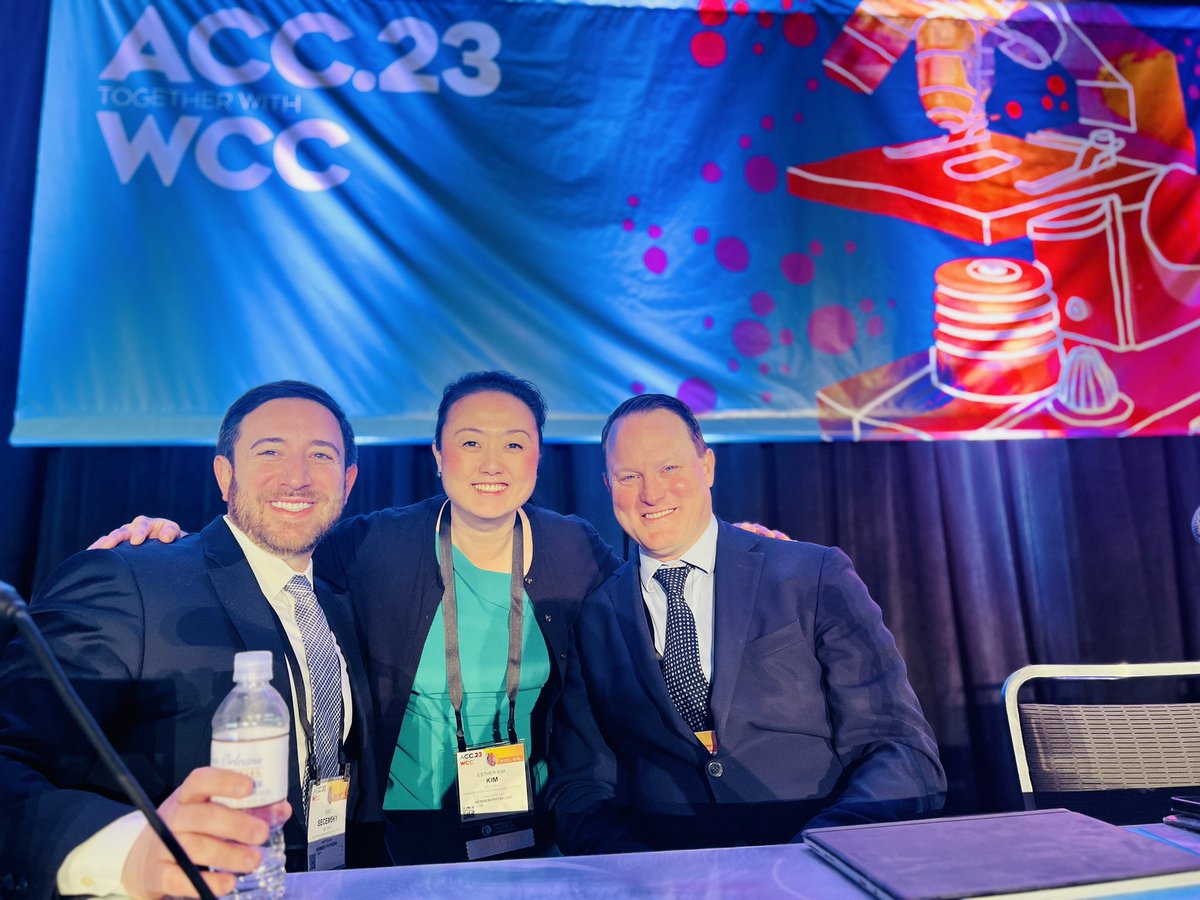 AtriumSHVI's tweet photo. @EstherSHKimMD selected to give a highlight of original research at #ACC23 / #WCCardio and share the Vascular Medicine Year in Review. “There is lots of good research happening in our fields, and lots of high impact clinical trials to advance care,” said Dr. Kim. “It was an honor to share this important research” #SangerHeart #AtriumHealthProud