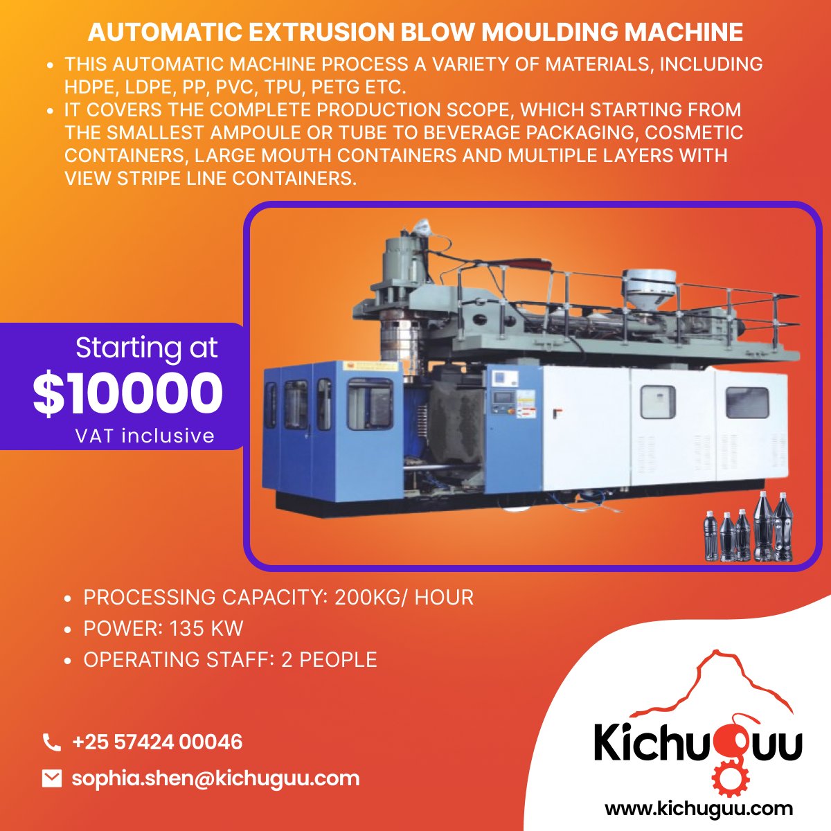 Kichuguu_LLC's tweet image. Automatic Extrusion Blow Moulding Machine

tinyurl.com/extrusion-blow
 +255742400046 || sophia.shen@kichuguu.com
WhatsApp: wa.me/8613023379117
Follow Us:
FB: facebook.com/Kichuguullc/
Insta: instagram.com/kichuguullc/

#kichuguu #kichuguullc #processingline #china #nigeria #tanzania