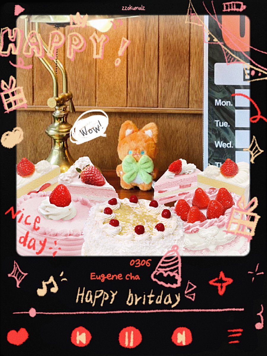 🧁먹방고양이🍦 🐱차냥이🎉생일🎂 을 축하합니다❣🥳

RT추첨하여 한 분에게 차냥이🐱를 보내드립니다🎁  
ฅ^ྀི•ﻌ•^ྀིฅ

#HAPPY_EUGENE_DAY
#Ohhh늘은_차유진_생일이에요