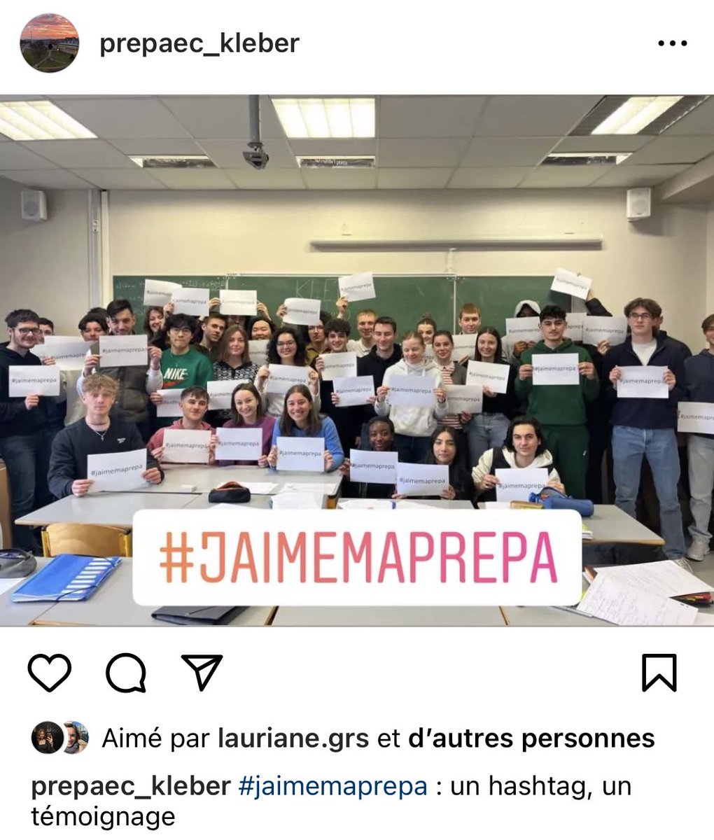 MisterPrepa's tweet photo. 📣 #JaimeMaPrepa une belle initiative des étudiants de la Prepa Kléber ! 

Du contenu très lourd va arriver toute la semaine pour montrer en quoi cette idée de réforme est absurde, toutes les parties prenantes sont unanimes : NON À LA RÉFORME ! ✊🏼

@APHEC_Twit @Educ_Nationale https://t.co/JS5ONMkNiE