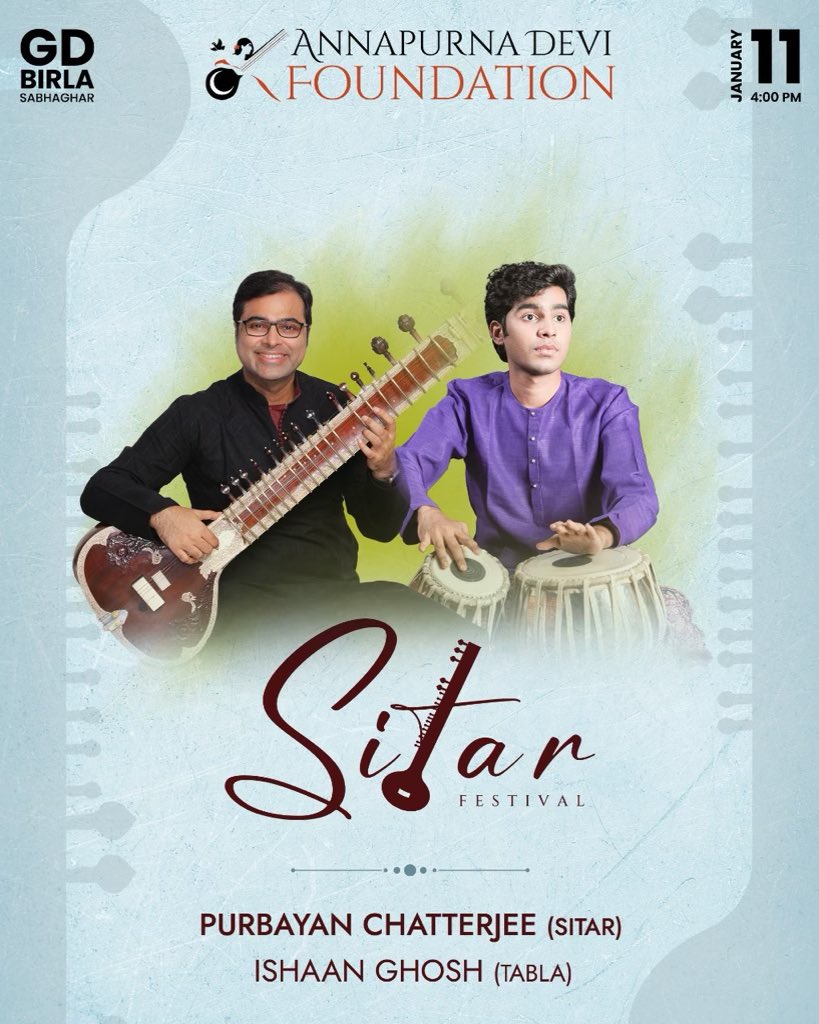 stringstruck's tweet photo. Coming to Kolkata to perform in GD Birla Sabhaghar on 11th March for this “Sitar Festival” organised by Annapurna Devi Foundation ❤️🙏🏼 https://t.co/ilZrwrgw9R
