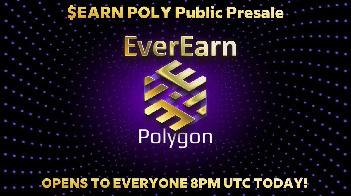 EarnFiCoin's tweet photo. #EverEarn $EARN #POLY Public Whitelist Presale...FLIPS to Open-To-Public at 8pm UTC TODAY!

https://t.co/b4mWM43NBZ

@MikeThaInvestor @Goalorious @CryptoZeusYT @CryptoAtlasYT @CryptoKingz100 @JirkaSaFuCalls @icospeaks @rugfreecoins @WildWestCryptoD https://t.co/Qcdh37Vnte