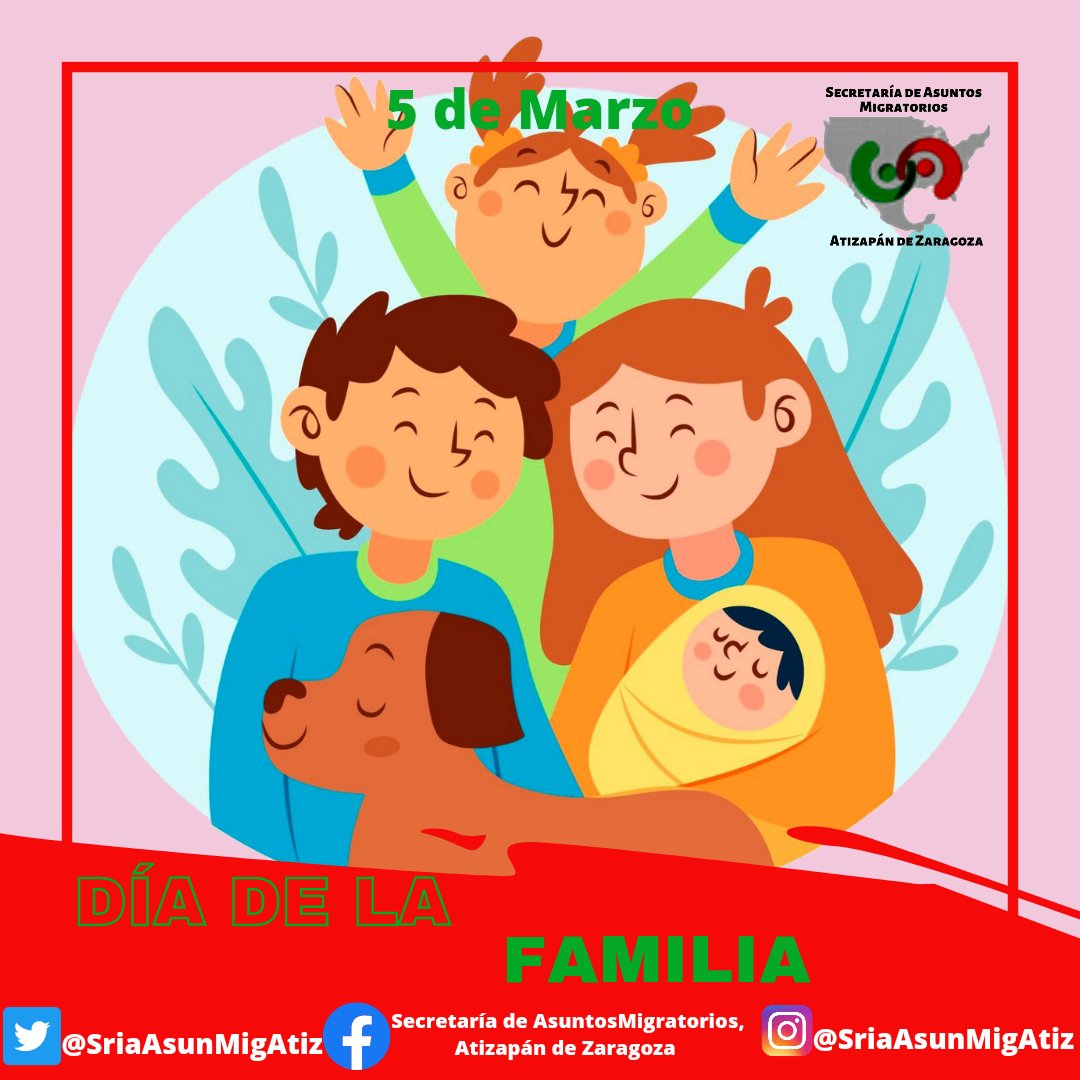 SriaAsunMigAtiz's tweet photo. Desde marzo de 2005, se instituyó en nuestro país el Día de la familia, estableciéndolo el primer domingo de marzo.
#PRImeroElMigrante
#MigrantesPRImero
#DíaDeLaFamilia https://t.co/yZ8DDDiaCP