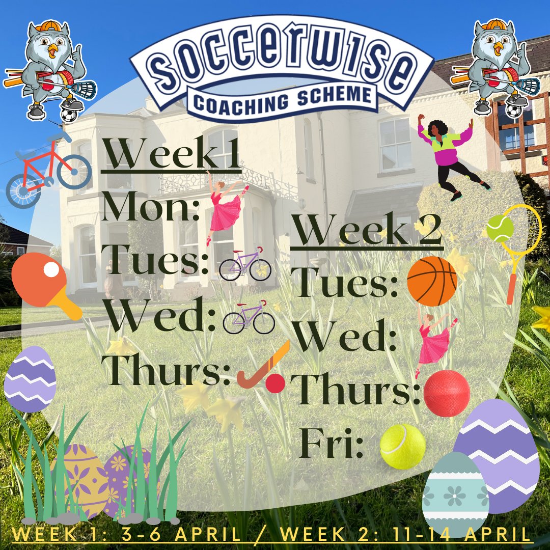 Soccerwise's tweet photo. Easter Multi-Sports Holiday Club Sports Schedule - https://t.co/ZlpM8nug0Z https://t.co/JhLDKqTbZQ