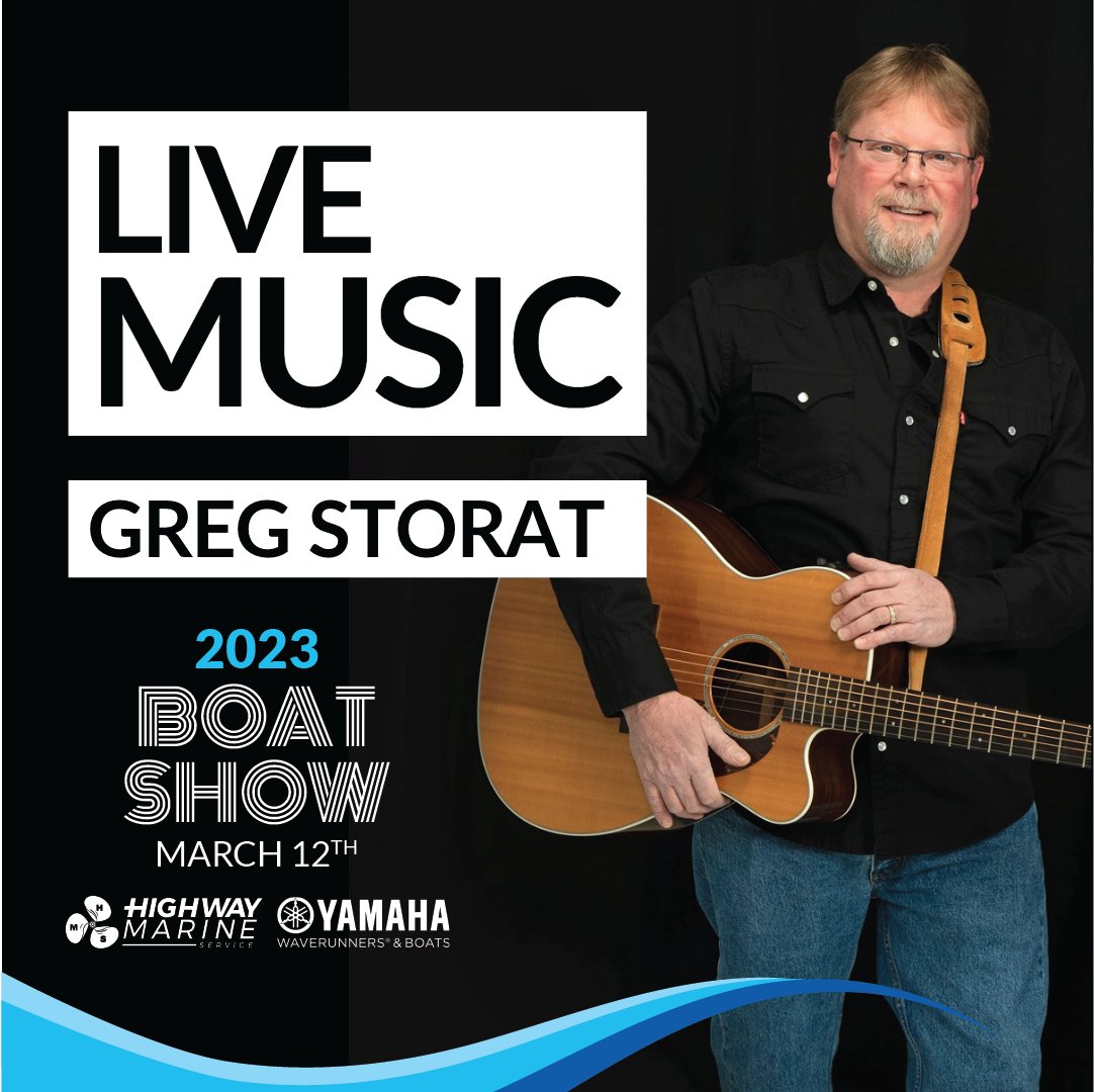 HighwayMarine's tweet image. Get ready to rock the boat with Greg Storat and his acoustic guitar at the boat show on 3/12! 🎸🎤 Whether you're a music lover or a boating enthusiast, we've got something for you! Register today at hmboatshow.com.

#boatshow #boatshow2023 #highwaymarine