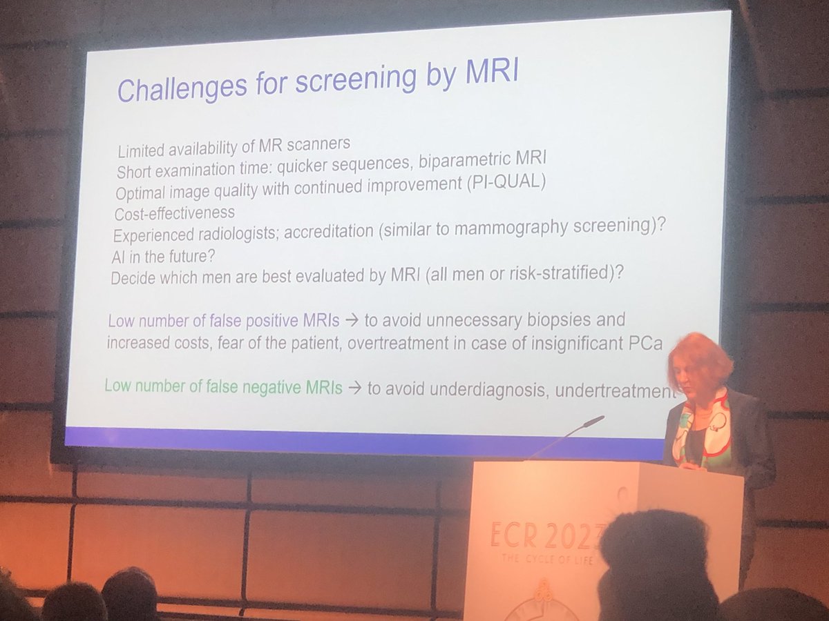 Great #ECR2023 debate with #HarrietThoeny and #NicholasMottet on use of MRI for prostate cancer screening  @ProfPadhani @LondonProstate1 @IvoSchootsNL