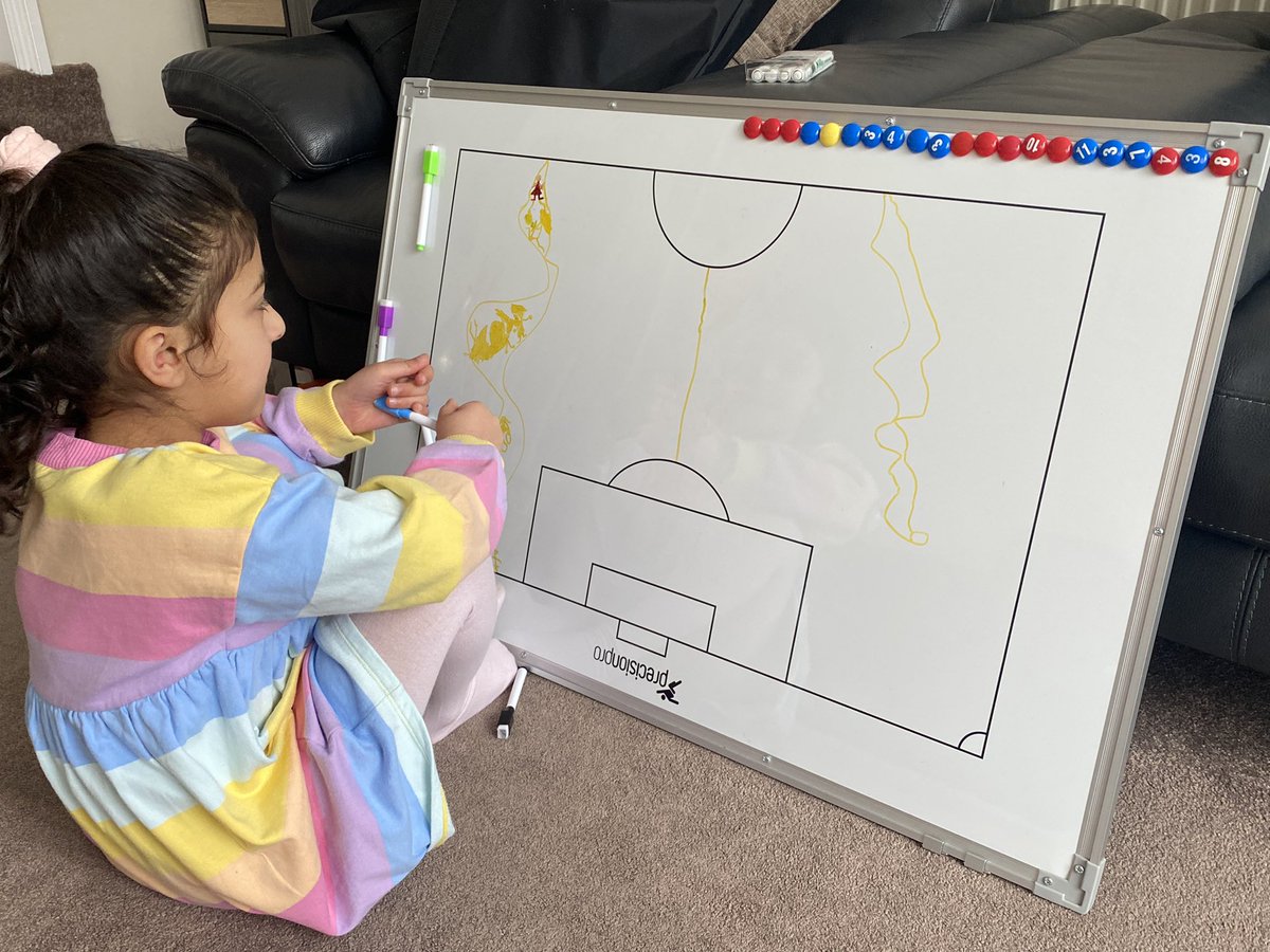 asadrqureshi's tweet photo. Daughter using my old tactics board to draw out a story. It’s going to be a princess defeating servant vampires 😂 https://t.co/rKgXJoZgBp