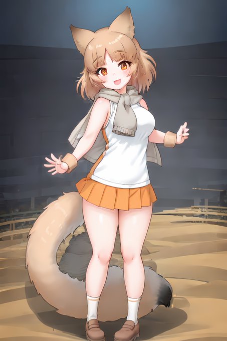 AI描きプログラムでオグロスナギツネを作ってみました🏜️🦊

#けものフレンズ
#stablediffusion 
#AIイラスト女子 