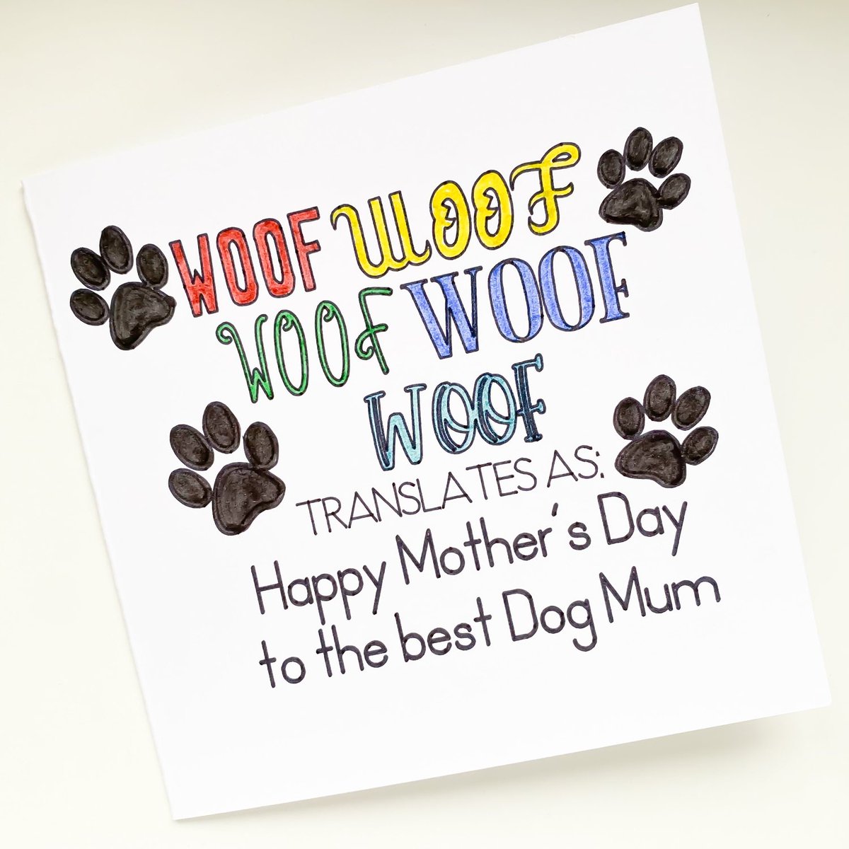 Excited to share this item from my #etsyshop
Woof Happy Mother's Day to the Best Dog Mum handmade Greeting Card etsy.me/3KYjOlr

#mhhsbd #UKGiftAM #SBS #shopindie #UKMakers #CraftBizParty #SmartSocial #etsyme #handmade #DogsofTwitter #MothersDay2023