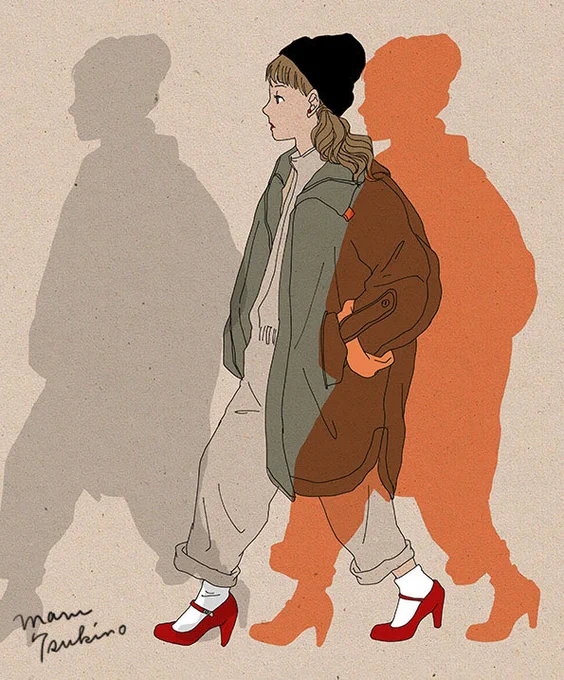 女子のツナギに赤いヒールとか…ギャップ好きすぎて…描いてみた。 