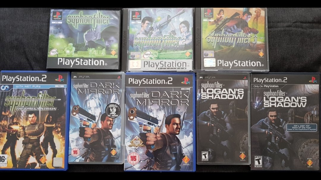 TeacherBloke85's tweet image. #CiBSunday Did I ever mention I bloody love Syphon Filter? 😁 Platinum version of SF2 there replaced my original copy that someone borrowed and never returned. 🙄 And PS2 Logan's Shadow never got a PAL release.. I was very lucky to grab an NTSC copy for £10! Bargain! 😀👍